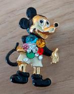 VINTAGE MICKEY MOUSE BROCHE-DISNEY SIERAAD ZWART/GOUD, Overige materialen, 4 tot 7 cm, Verzenden, Zo goed als nieuw