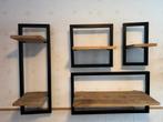 Mooie set mango houten met stalen wandplanken, Ophalen, Gebruikt