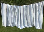 Breed gordijn, linnenlook, denim blauw / wit, 275 x 180 h, Huis en Inrichting, Crème, Ophalen of Verzenden, Zo goed als nieuw