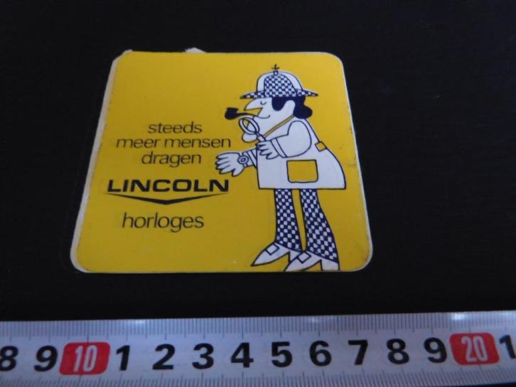 sticker strip detective LINCOLN horloges, Verzamelen, Stickers, Zo goed als nieuw, Bedrijf of Vereniging, Ophalen
