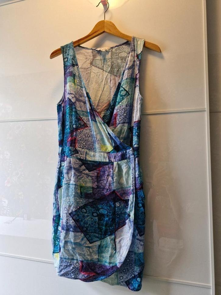 & Other Stories Mouwloze Jurk – Aquarel Patroon - Maat M, Kleding | Dames, Jurken, Gedragen, Maat 38/40 (M), Blauw, Boven de knie