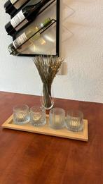 Glazen 4 tal waxinelichthouders, Ophalen of Verzenden, Zo goed als nieuw, Overige materialen, Minder dan 25 cm