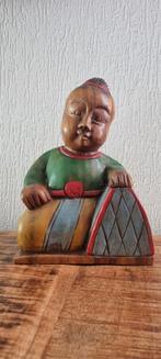 Houten boeddha beeld of boekensteun vintage chinees japans, Huis en Inrichting, Ophalen of Verzenden, Zo goed als nieuw