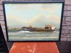 Binnenvaartschip., Antiek en Kunst, Kunst | Schilderijen | Klassiek, Ophalen of Verzenden