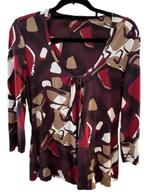 NIEUW Claudia Strater top t-shirt bordeaux latte 42, Kleding | Dames, Overige kleuren, Verzenden, Maat 42/44 (L), Nieuw