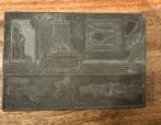 Antieke zinkcliché /drukcliché, Antiek en Kunst, Antiek | Gereedschap en Instrumenten, Verzenden