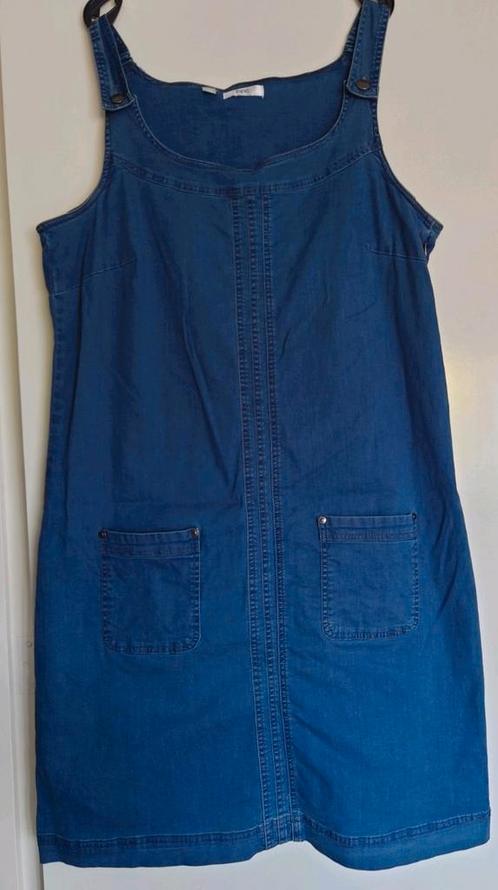Spijkerjurk met bretels mt 46, Kleding | Dames, Jurken, Maat 46/48 (XL) of groter, Blauw, Onder de knie, Verzenden