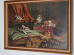 Klassiek poezenschilderij olieverf op doek., Antiek en Kunst, Kunst | Schilderijen | Klassiek, Ophalen