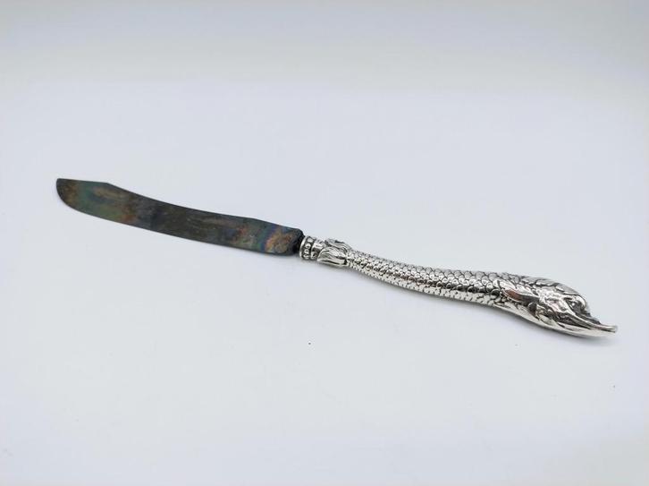 Antiek mes met zilveren mesheft, Frankrijk, 19e eeuws, Antiek en Kunst, Antiek | Goud en Zilver, Zilver, Verzenden