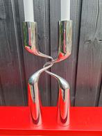 Menu Mikaela Dörfel kandelaar chroom kandelaars, Gebruikt, 25 tot 50 cm, Ophalen of Verzenden, Metaal