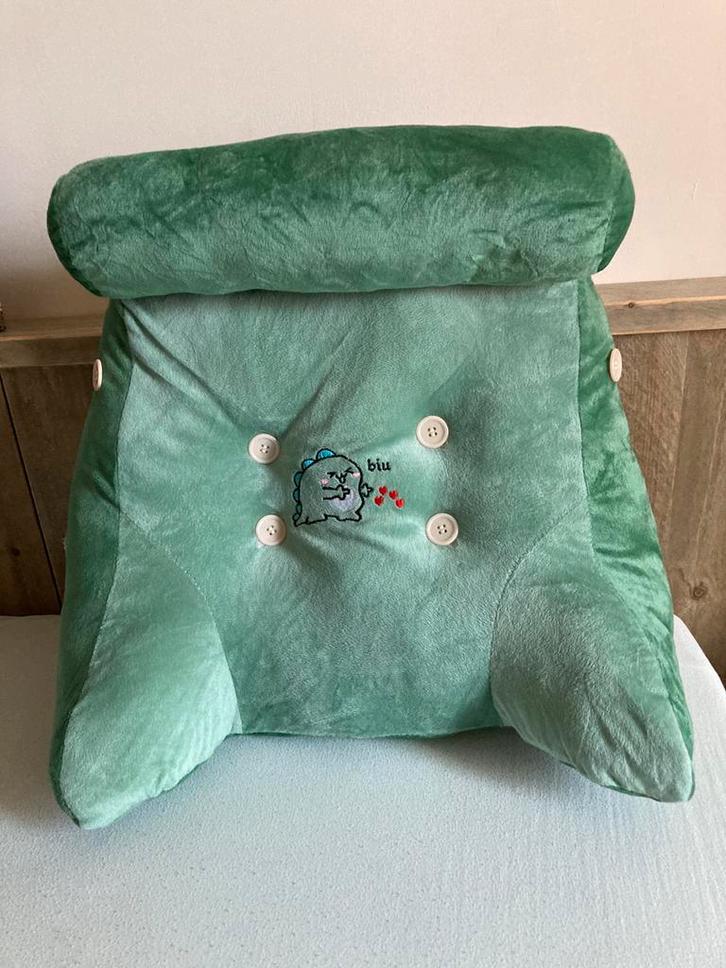 *Borvat rugleuning kussen met afneembare nekrol*, Huis en Inrichting, Woonaccessoires | Kussens, Zo goed als nieuw, Groen, Overige vormen