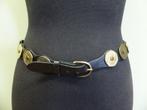 Vintage leren riem met echte munten | HIP 2eHands |, Kleding | Dames, Riemen en Ceinturen, Gedragen, 80 tot 90 cm, Vintage, Ophalen of Verzenden