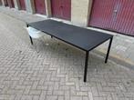 Strakke stalen eettafel 240  90 met omkeerbaar HPL blad, Huis en Inrichting, Tafels | Eettafels, Ophalen, Gebruikt, Design, 200 cm of meer