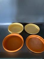 Vintage tupperware bordjes diep en platbord, Ophalen, Gebruikt, Geel, Bak of Kom