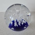 Presse papier kobalt blauw witte bloem decoratie, Ophalen of Verzenden