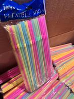 Gekleurde Plastic Rietjes - 100 stuks, Hobby en Vrije tijd, Feestartikelen, Ophalen of Verzenden, Nieuw, Feestartikel, Verjaardag