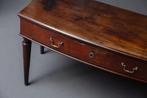 Italiaanse Antieke Serveertafel Desk Mahonie Hout Brede Lade, Antiek en Kunst, Ophalen of Verzenden