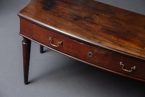 Italiaanse Antieke Serveertafel Desk Mahonie Hout Brede Lade, Antiek en Kunst, Antiek | Meubels | Tafels, Ophalen of Verzenden