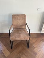 Eettafel stoelen 6 stuks, Huis en Inrichting, Stoelen, Ophalen, Metaal, Bruin, Zo goed als nieuw