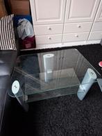 Tv-meubel; glas, Huis en Inrichting, Tafels | Salontafels, Ophalen, Gebruikt, 50 tot 100 cm, 50 tot 100 cm