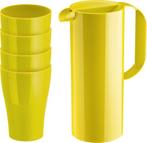 Koziol Schenkkan en 4 Drinkbekers - Kunststof - Groen, Huis en Inrichting, Ophalen of Verzenden, Nieuw, Groen, Beker of Kan