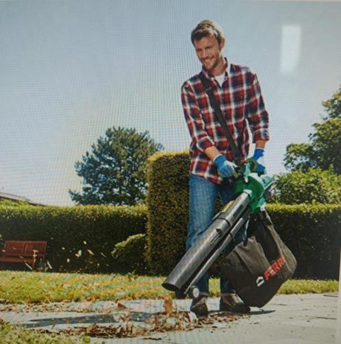 Ferrex bladblazer in zeer goede staat, Tuin en Terras, Bladblazers, Gebruikt, Handgedragen, Accu, Met opvangzak, Met neuswiel