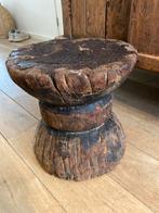 XL tafeltje vijzel bijzettafel poer oud wabi ibiza hout boho, Huis en Inrichting, Tafels | Bijzettafels, Ophalen, Minder dan 45 cm