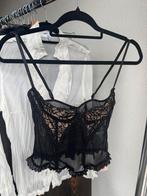 Shein Y2K zwarte kanten doorschijnende korset top, Maat 38/40 (M), Shein, Zwart, Nieuw