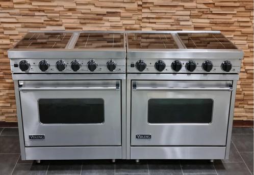 Luxe Fornuis Viking 150 cm rvs keramisch 8 zone 2 ovens, Witgoed en Apparatuur, Fornuizen, Zo goed als nieuw, Vrijstaand, Keramisch