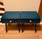 2x Prachtige nachtkastjes in blauw, Huis en Inrichting, Slaapkamer | Nachtkastjes, Ophalen, Minder dan 45 cm, Zo goed als nieuw