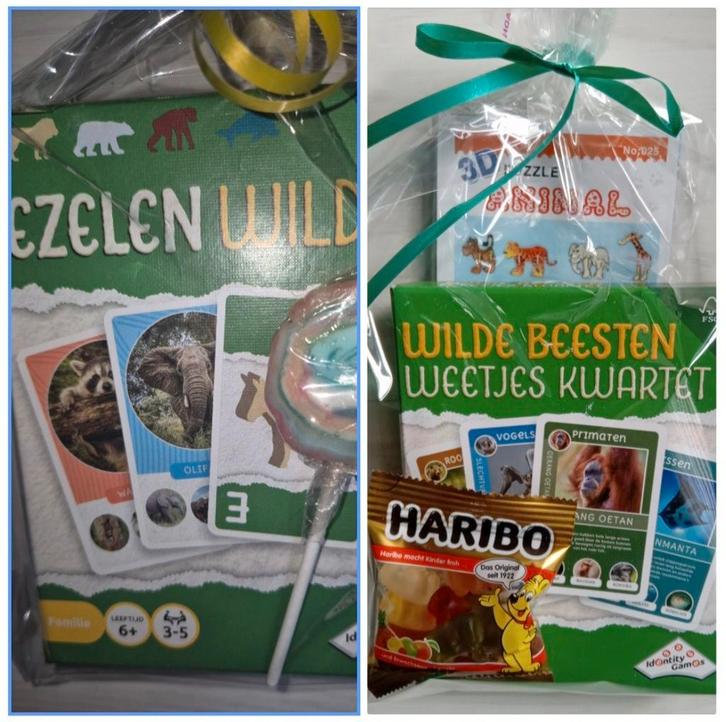 Traktatie dierenkwartet en/of ezelen ,3d dier+snoepje 1.20, Hobby en Vrije tijd, Feestartikelen, Nieuw, Feestartikel, Verjaardag