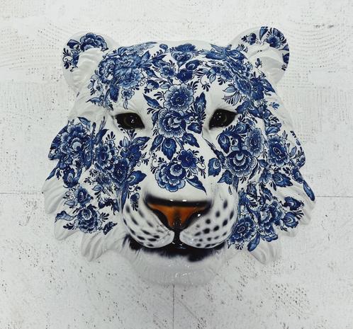 Wandmasker Keramiek - Delfts Blauw, Verzamelen, Beelden en Beeldjes, Nieuw, Dier, Ophalen