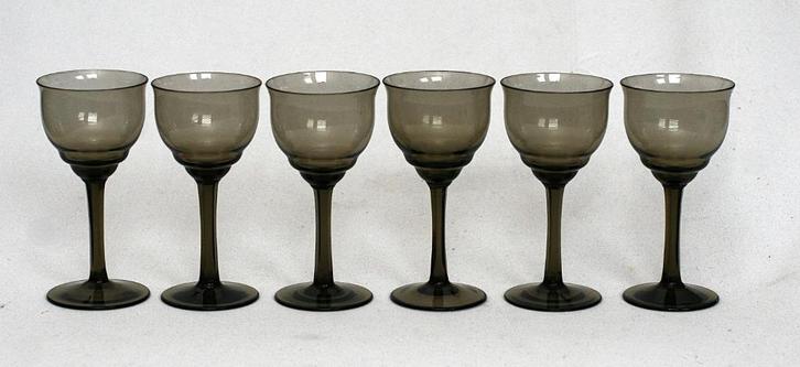 Zes Portglazen met een geslepen Been Kristalunie Maastricht, Antiek en Kunst, Antiek | Glas en Kristal, Ophalen of Verzenden