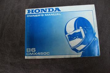 Honda CMX450C 1986 motorcycle owner's manual CMX 450 beschikbaar voor biedingen