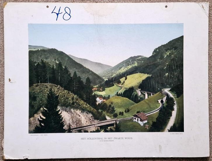 Het Höllenthal in het Zwarte Woud. In het Middelgebergte, Antiek en Kunst, Antiek | Schoolplaten, Natuur en Biologie, Ophalen