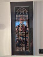 Kerkglas in lood Weert in rvs lijst - 36x86cm, Huis en Inrichting, Woonaccessoires | Kamerschermen, Ophalen, Zo goed als nieuw