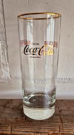 Vintage Coca-Cola glas /goud, Ophalen of Verzenden, Zo goed als nieuw, Frisdrankglas