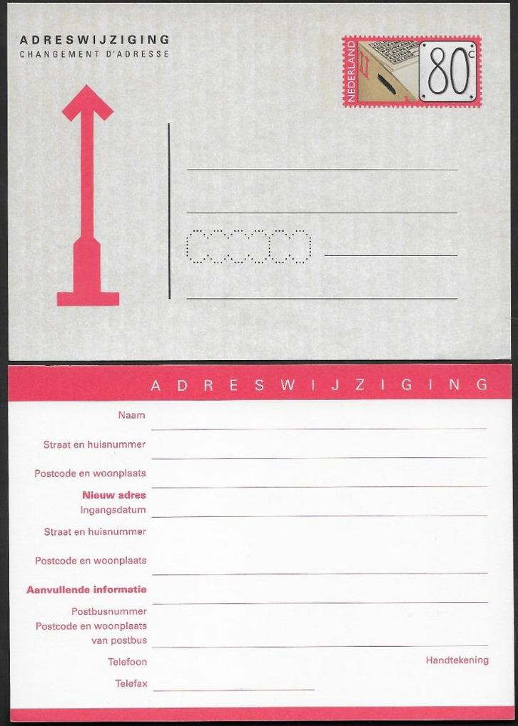 Adreswijziging Geuzendam 62a zonder laserbedrukking Zie INFO, Postzegels en Munten, Brieven en Enveloppen | Nederland, Briefkaart
