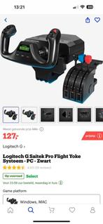 Logitech G Saitek Pro Flight Yoke Systeem PC Zwart., Computers en Software, Zo goed als nieuw, Ophalen