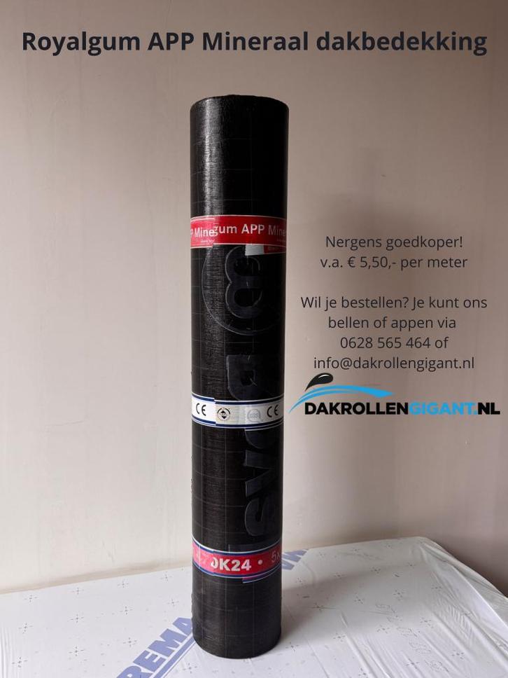 Royalgum 470K24 APP mineraal dakbedekking, Doe-het-zelf en Verbouw, Dakpannen en Dakbedekking, Nieuw, Dakleer, Overige materialen