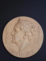 Herdenkingsbord regeringsjubileum Koningin Wilhelmina, Verzamelen, Koninklijk Huis en Royalty, Ophalen, Zo goed als nieuw, Nederland