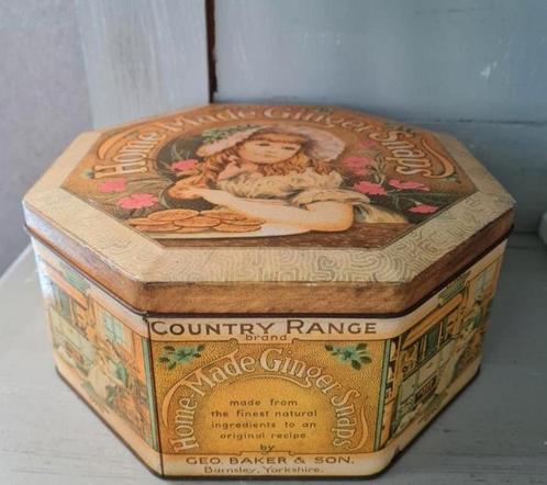 Vintage koektrommel Home Made Ginger Snaps, Verzamelen, Blikken, Zo goed als nieuw, Overige, Overige merken, Ophalen of Verzenden