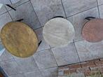 Set van 3 messing bijzettafeltjes, Huis en Inrichting, Tafels | Bijzettafels, Ophalen of Verzenden, Rond, Minder dan 55 cm, Minder dan 45 cm