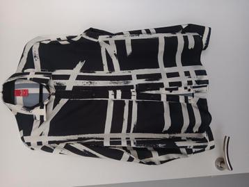 Te Koop: ONLY-M Blouse,  mt 44. Zwart/Crème. (J-32) beschikbaar voor biedingen