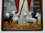 Plaquette Jezus De Goede Herder geschilderd gietijzer, Ophalen of Verzenden