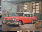 Olieverfschilderij "Cadillac Miller Brandweerwagen", Antiek en Kunst, Kunst | Schilderijen | Klassiek, Ophalen of Verzenden