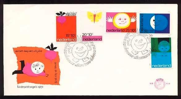 Nederland FDC E114 Zonder Adres, Kinderpostzegels 1971, Postzegels en Munten, Postzegels | Eerstedagenveloppen, Onbeschreven, Nederland