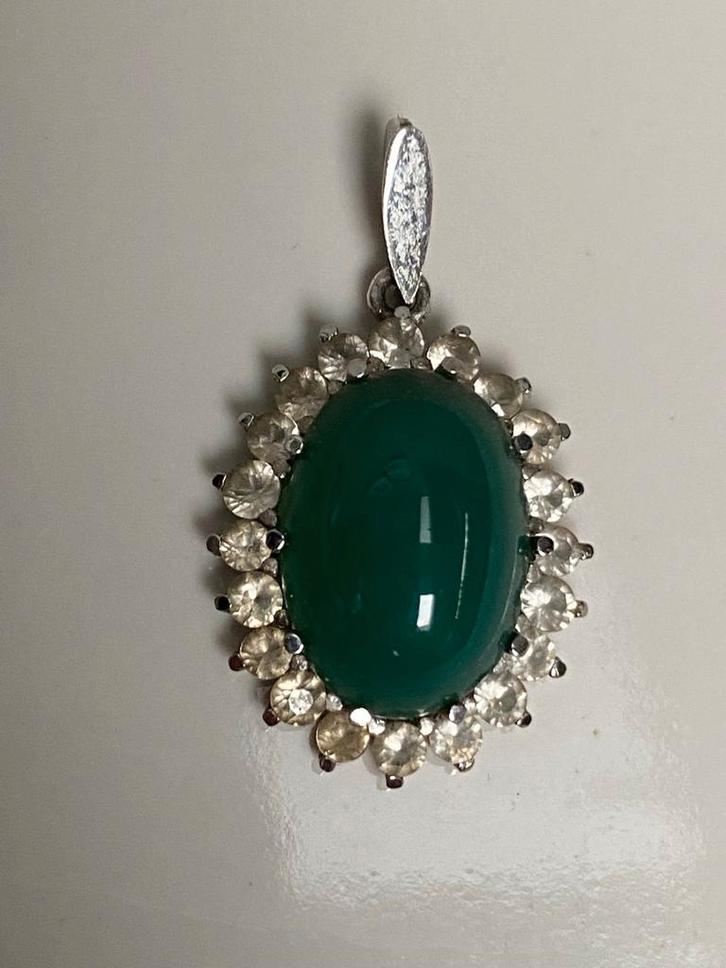 Wit gouden kettinghanger 750-18 karaat, Sieraden, Tassen en Uiterlijk, Antieke sieraden, Hanger, Goud, Verzenden