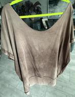 Bruin off shoulder shirt , suede “look” , one size, Bruin, Maat 42/44 (L), Ophalen of Verzenden, Zo goed als nieuw