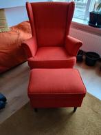 Oor fauteuil met voetenbank, Ophalen, Zo goed als nieuw, 75 tot 100 cm, 50 tot 75 cm
